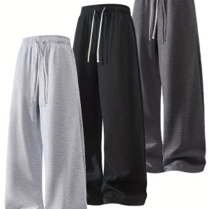 3 Pcs Men's Solid Track Pants